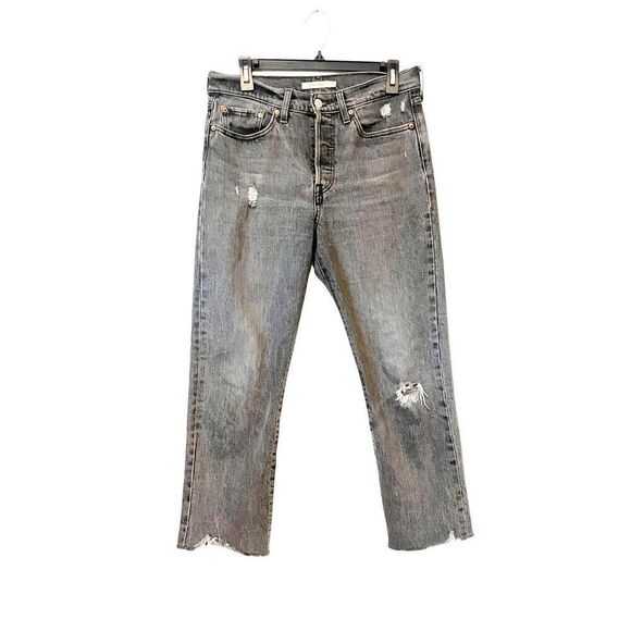 Levi’s Gray Wedgie Straight Leg‎ Button Fly Jeans Size 6/28 - Picture 1 of 7